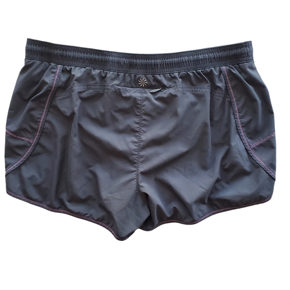 Athleta Shorts Women Large Record Time Microfiber Gray Purple Workout Run Walk L - Picture 2 of 14